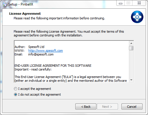 PinballX License Agreement